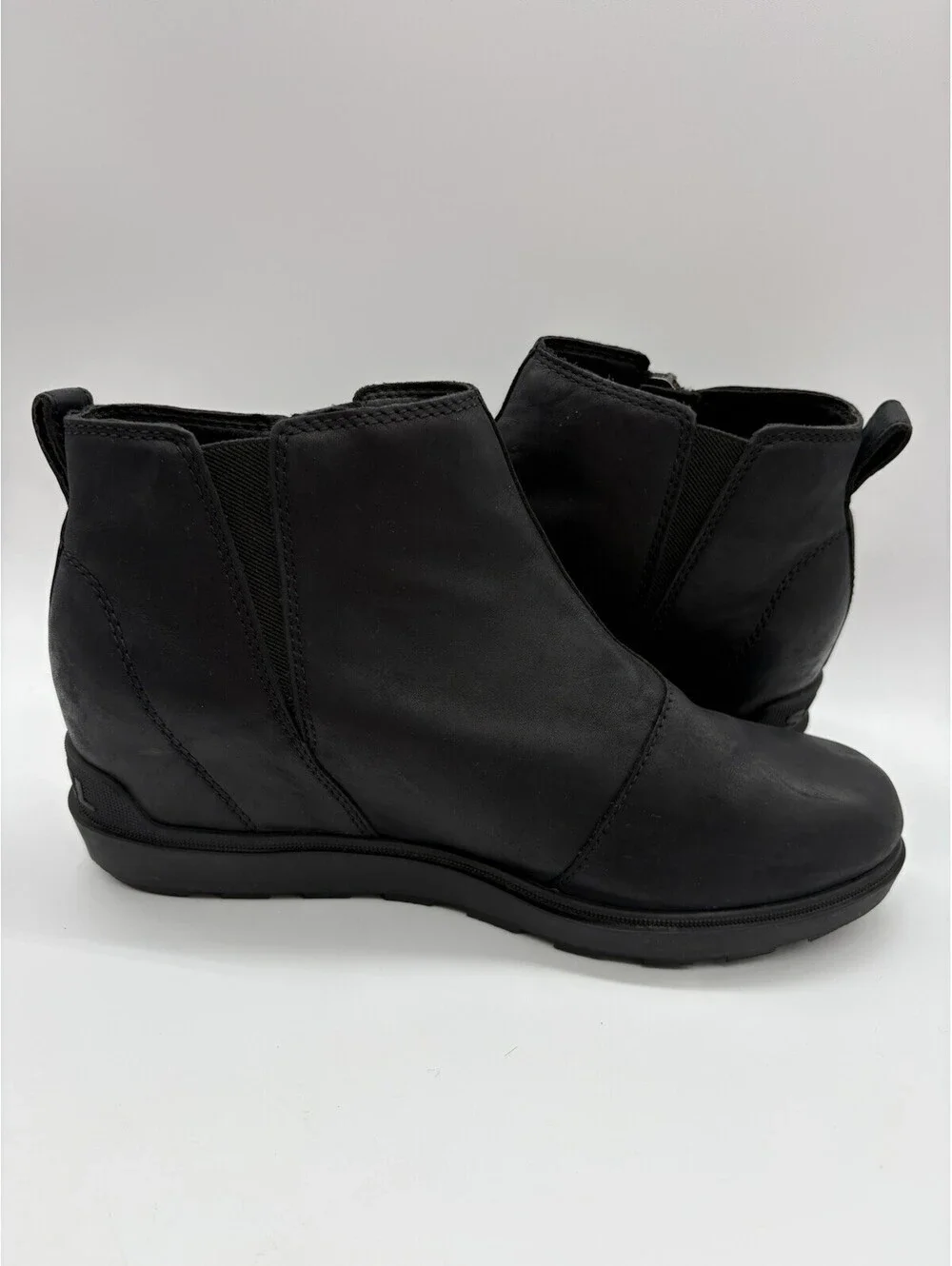 Sorel Women's Evie II Zip Chelsea Boots Waterproof Leather Black Size 9